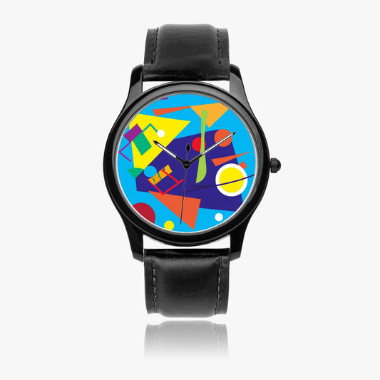Classic Quartz Watch Leather Band Perpetual Steel