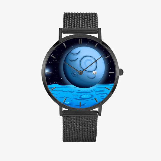 Stainless Steel Perpetual Calendar Quartz Watch
