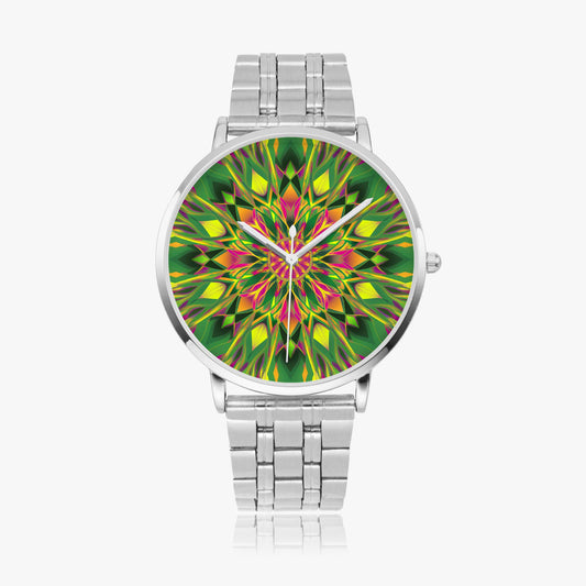Stainless Steel Psychedelic Quatz Watch